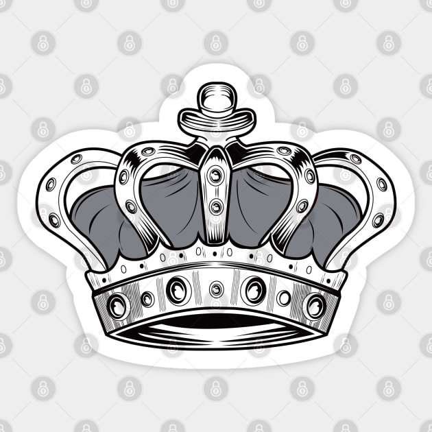 Crown - Grey Sticker by adamzworld